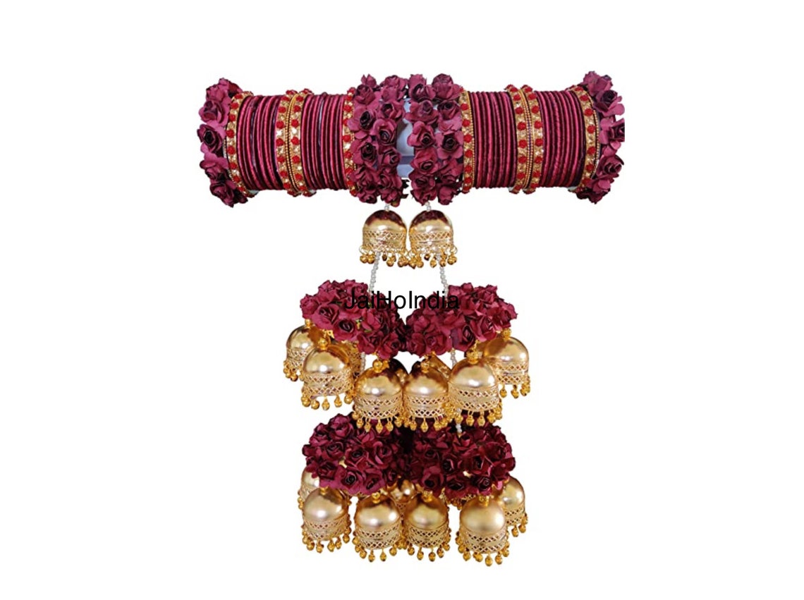Floral Bridal Kaleere With Chooda 2.6 Flower Kalire For Etsy