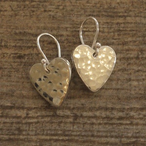 10th Anniversary Tin Heart Earrings. Tin Jewellery. Designed & Crafted in Cornwall. 10 Year Anniversary. Ten Years Gift.