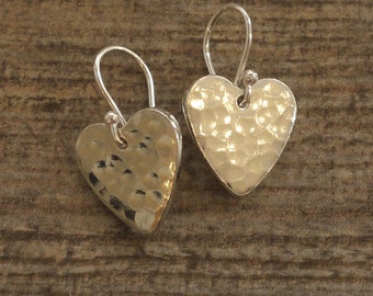 10th Anniversary Tin Heart Earrings. Tin Jewellery. Designed & Crafted in Cornwall. 10 Year Anniversary. Ten Years Gift.