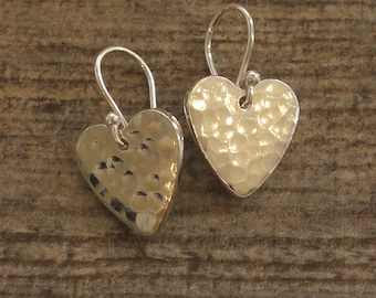 10th Anniversary Hammered Tin Heart Earrings.