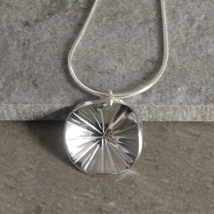 10 Year Anniversary Textured Tin Disc Necklace. Tin Jewellery. Tenth Anniversary Gift. 10th Wedding Anniversary Necklace.