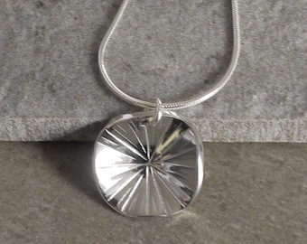 10 Year Anniversary Textured Tin Disc Necklace.