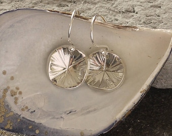 10th Anniversary Tin Earrings on Sterling Silver Ear Wires.