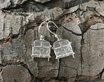 10 Year Anniversary Camper Van Earrings on Sterling Silver Ear Wires.
