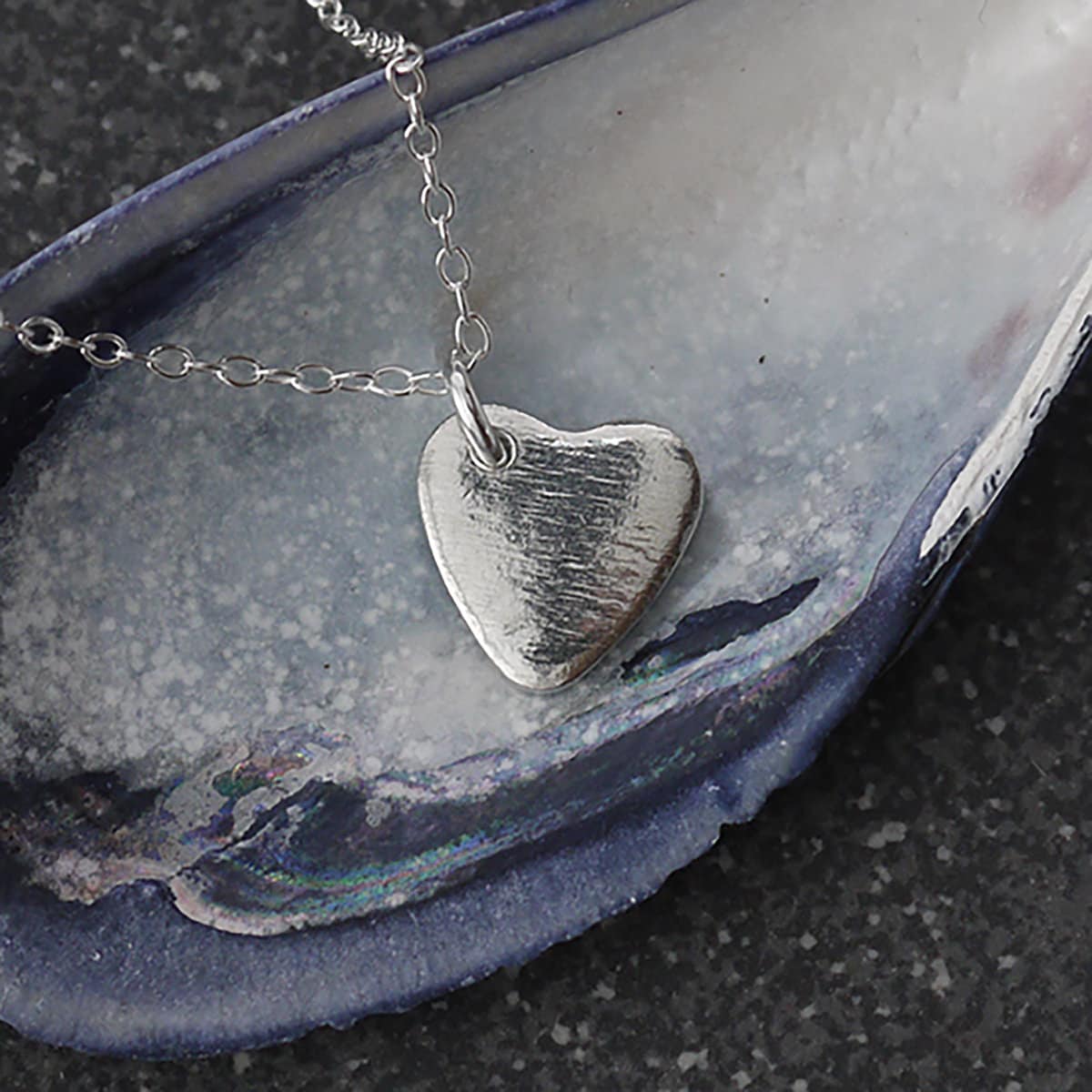 Heart Lock Pendant Necklace, Sterling Silver, Handcrafted, Designed in Cornwall UK