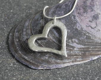 10th Anniversary Heart Necklace on Sterling Silver Chain.