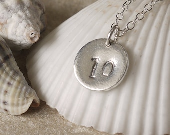 Tin 10th Anniversary Necklace On Sterling Silver Chain