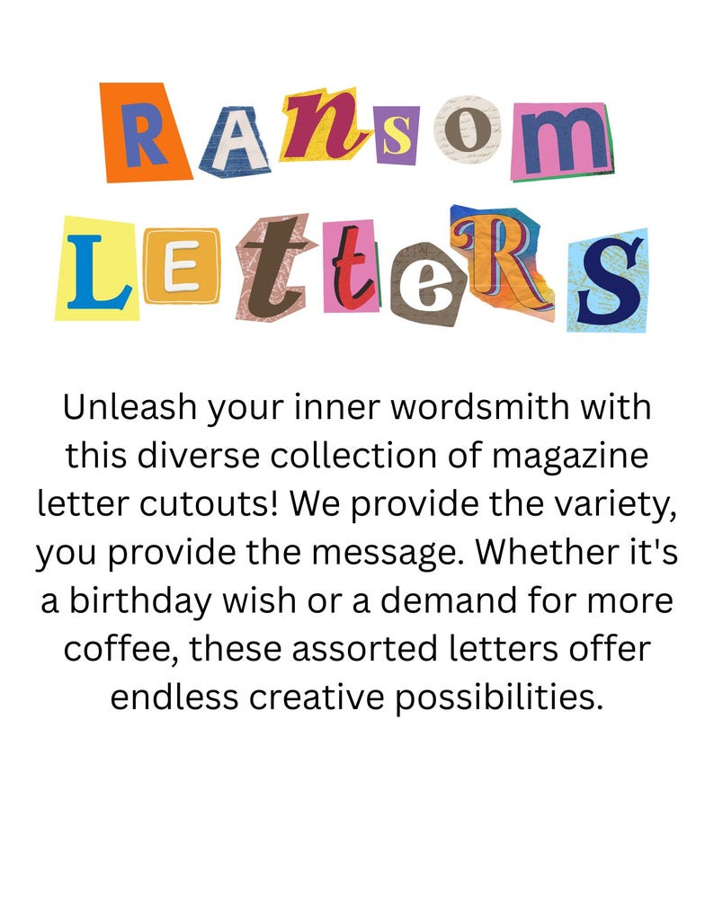 Ransom Letter Grab Bag for Collage, Mixed Media Art (225+ Pieces) - Etsy