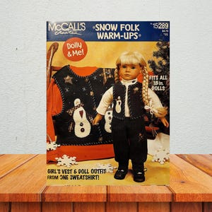 McCall&#39;s Creates Snow Folk Warm-Ups Dolly & Me! Doll Clothing Instructions for 18&quot; Dolls