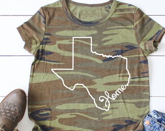 Texas Home Shirt - Texas Camo Shirt - Texas Shirt - Camo Shirt