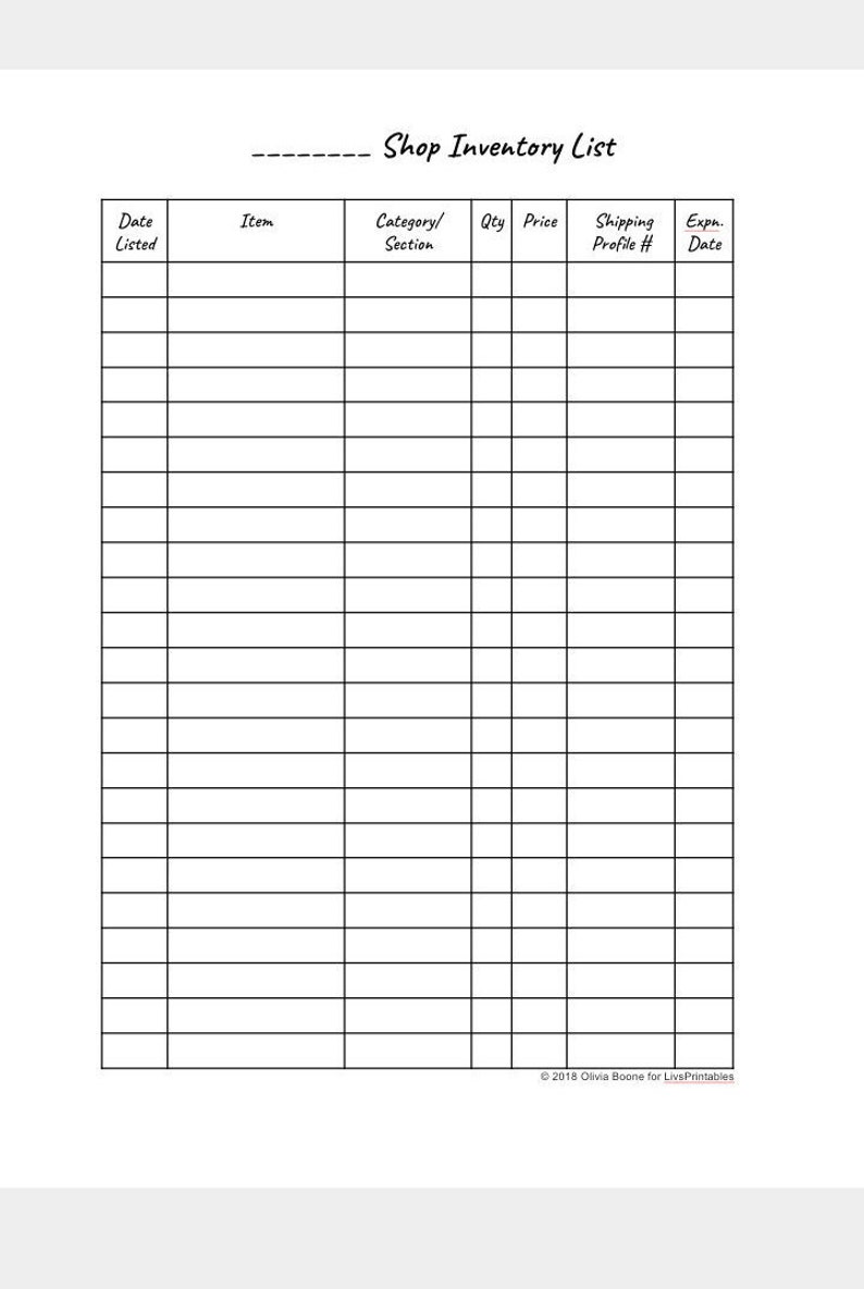 shop inventory sheet template pdf shop inventory sheet template pdf