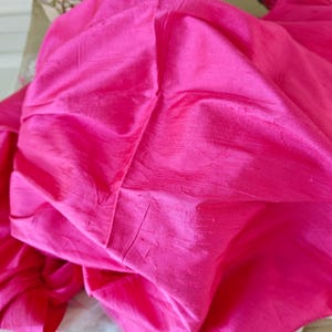 Vibrant Magenta PINK Iridescent Silk Dupioni Fabric 68" (5 ft 8") Long X 44” Wide Large Length New Old Stock Texture Material Dress Decor