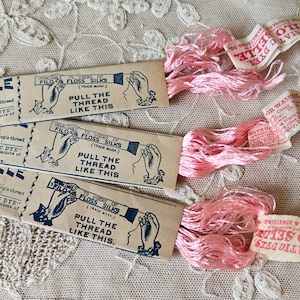 1 filo da ricamo antico in pura seta FILO ROSA 2473 gomitolo manica Brainerd & Armstrong Co Victorian Beautiful Dye