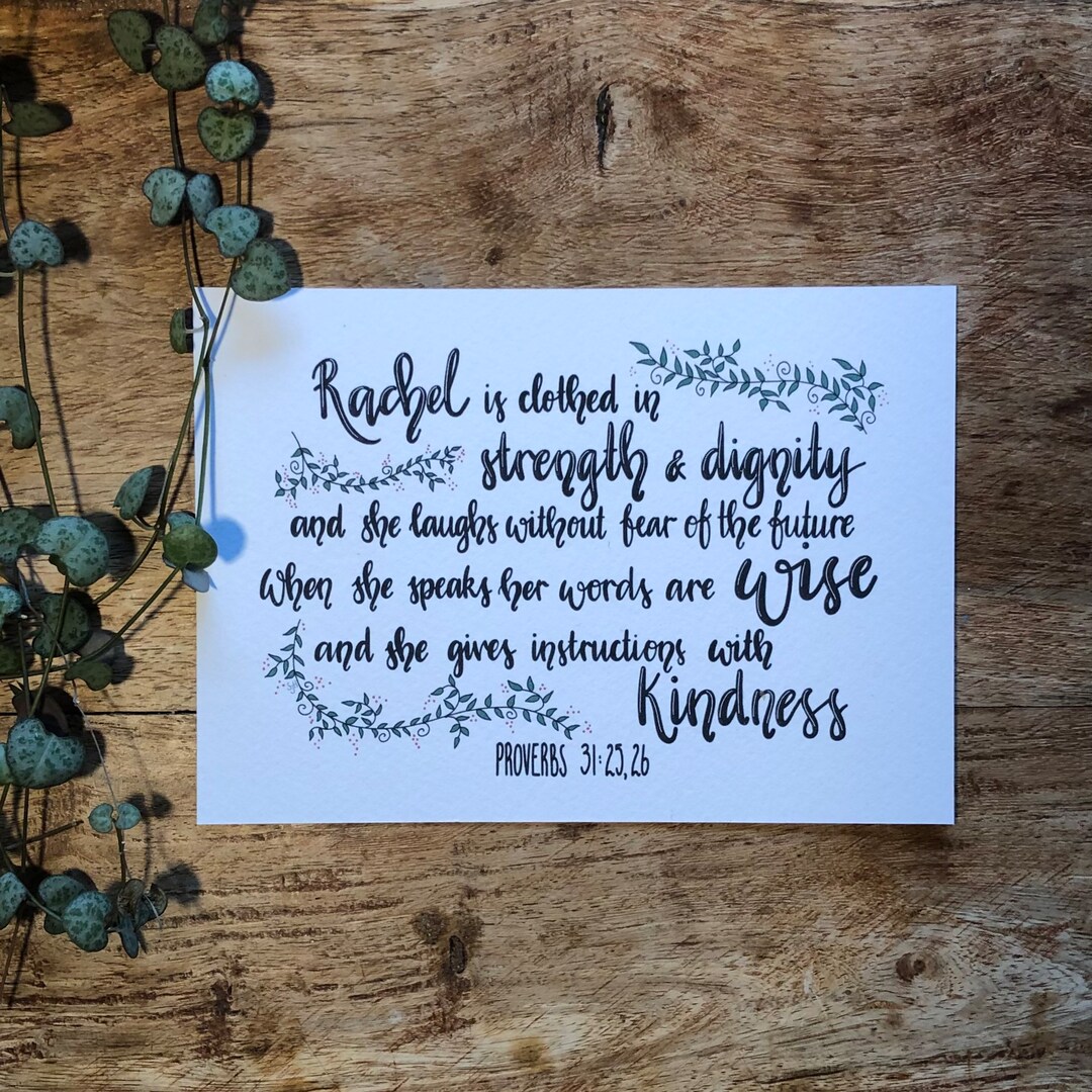 Personalised Proverbs 31 Print. This Hand Lettered Bible Verse Print ...
