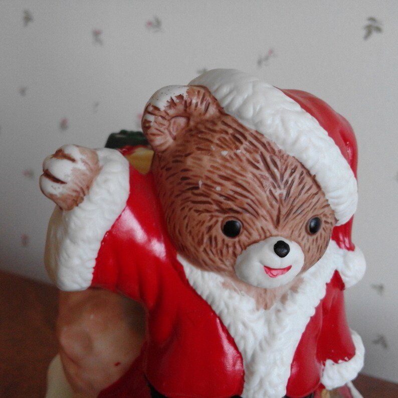 House of Lloyd 1989 Ceramic Santa Bear on Chimney Scent Diffuser