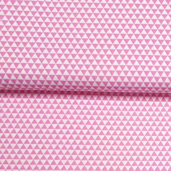 Stoff Baumwolle Dreiecke 0,5 cm rosa weiß 0,5 m