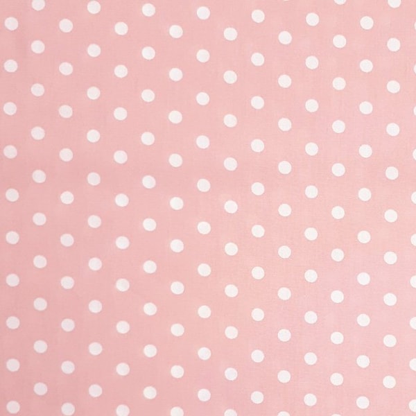 Baumwolle meterware Pünktchen Punkte 5 mm 0,5 m gepunktet rosa weiß Stoff Baby Kinder Babydecke Kissen Bettschlange Babydecke Patchworkstoff