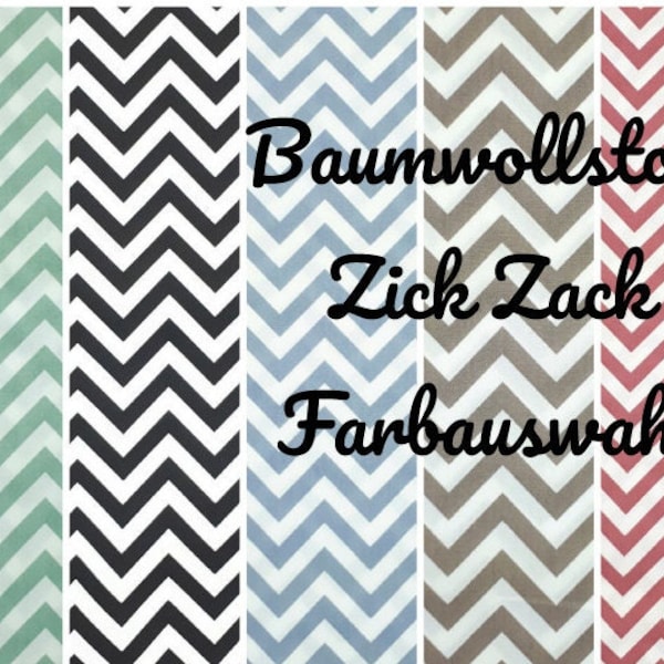 Baumwolle Popeline Zick Zack Farbauswahl 0,5 m