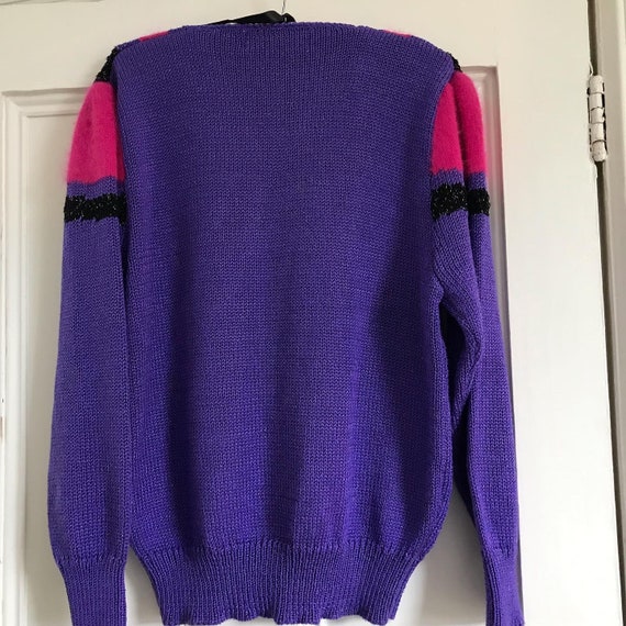 Frank Saul amazing vintage, beaded jumper. Purple… - image 2