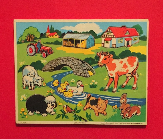 vintage children's wooden puzzles