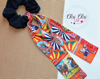 Sangallo cotton scrunchie with Sicilian-style ribbon.