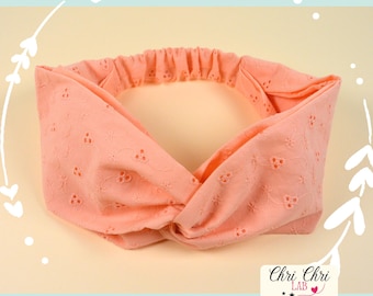 Sangallo cotton headband. Women's headband with elastic.