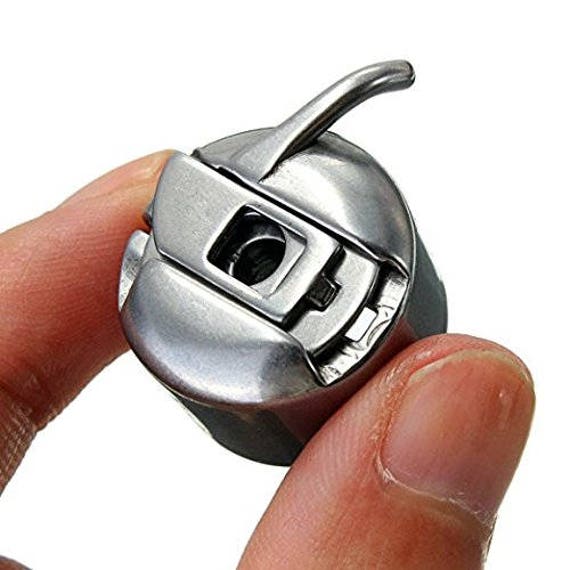Nolloi Sewing Machine Bobbin Case for Front Loading 15 Class Machines 2PCS Stainless Steel Bobbin Cases and One Piece Sewing Machine Presser Foot