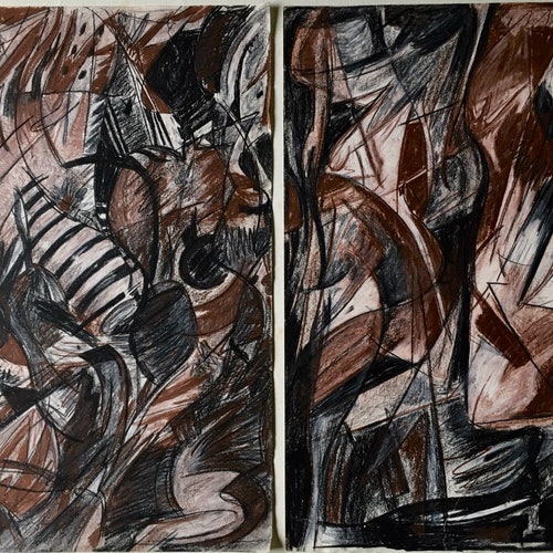 Cubist Still Life Diptych cubism outlets Mark Flake Drawing