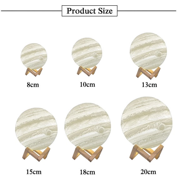 Jupiter Lamp 3D Print Moon rechargeable lithophane with Touch Sensing Night Lamp 8 20cm Diameter 4 Types Available LED art deco raak light Jupiter Lamp 3D Print Moon rechargeable lithophane with Touch Sensing Night Lamp 8 20cm Diameter 4 Types Available LED art deco raak light