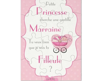 Puzzle demande parrain/marraine pour une petite fille petite princesse cherche parrain marraine,veux tu être marraine parrain|