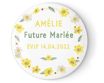 Lot Badges EVJF Personnalisables | EVJF | Témoin | Demoiselle d'honneur | Mariage | Enterrement vie de jeune fille | Future mariée