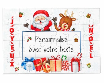 Calendario dell'Avvento personalizzato - Puzzle di Natale 24 pezzi personalizzati con il tuo testo - Annuncio originale - Idea regalo di Natale -Sorpresa