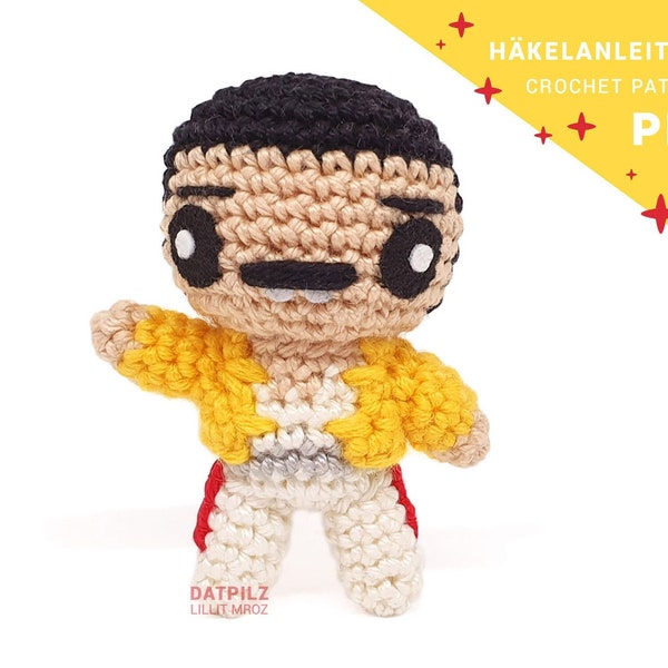 Crochet Pattern - Freddie Mercury - Amigurumi