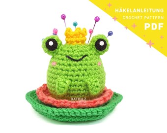 Patron au crochet - Coussin à épingles grenouille - Amigurumi