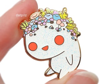 Forest Spirit - Hard Enamel Pin - White Glitter