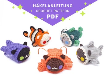 Crochet Pattern - Costume Kitty Aquatic Animals - Amigurumi