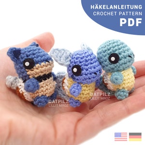 Crochet Pattern PDF - Amigurumi - Mini Pocket Monster - Water Starters