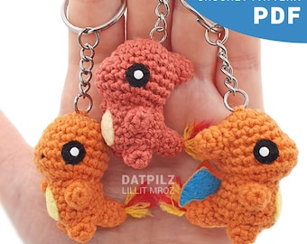 Crochet Pattern PDF - Amigurumi - Mini Pocket Monster - Fire Starters