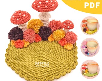 Crochet Pattern PDF - Mushroom Coaster