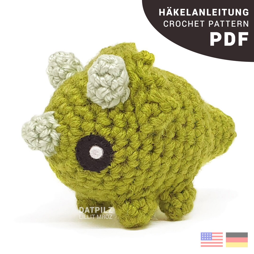 BRVSK Kreuzstich-Set „Little Triceratops“ – 40,6 X 40,6 Cm, Bedruckte Leinwand, Inkl. Garn & Nadel