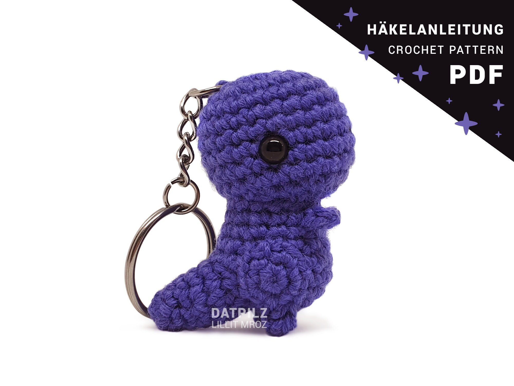 Mini Blue Ear Monster-keychain Version Crochet Pattern by -  in 2023