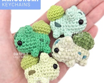 Mini Pokket Monster Amigurumi 'Bulb' - Handmade Crochet Figure - Keychain
