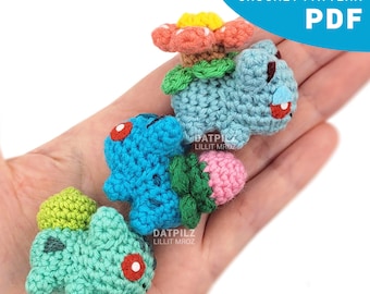 Crochet Pattern PDF - Amigurumi - Mini Pocket Monster - Grass Starters