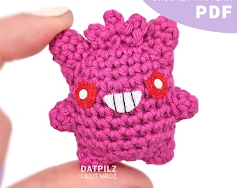 Crochet Pattern PDF - Amigurumi - Mini Pocket Monster - Smiling Ghost