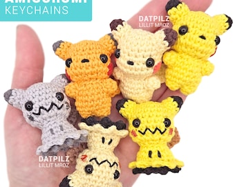 Mini Pokket Monster Amigurumi - Handmade Crochet Figure - Keychain