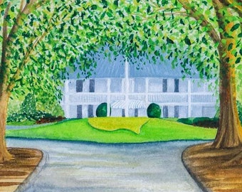 Magnolia Lane Vertical - Augusta Golf - Watercolor