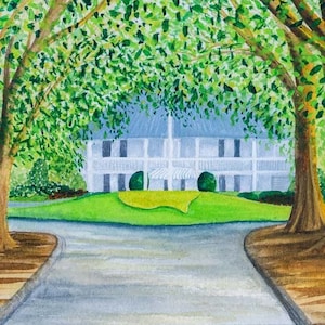 Magnolia Lane Vertical - Augusta Golf - Watercolor