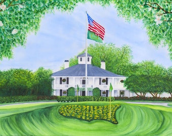 Magnolia Lane Master's Clubhouse Giclee' Print