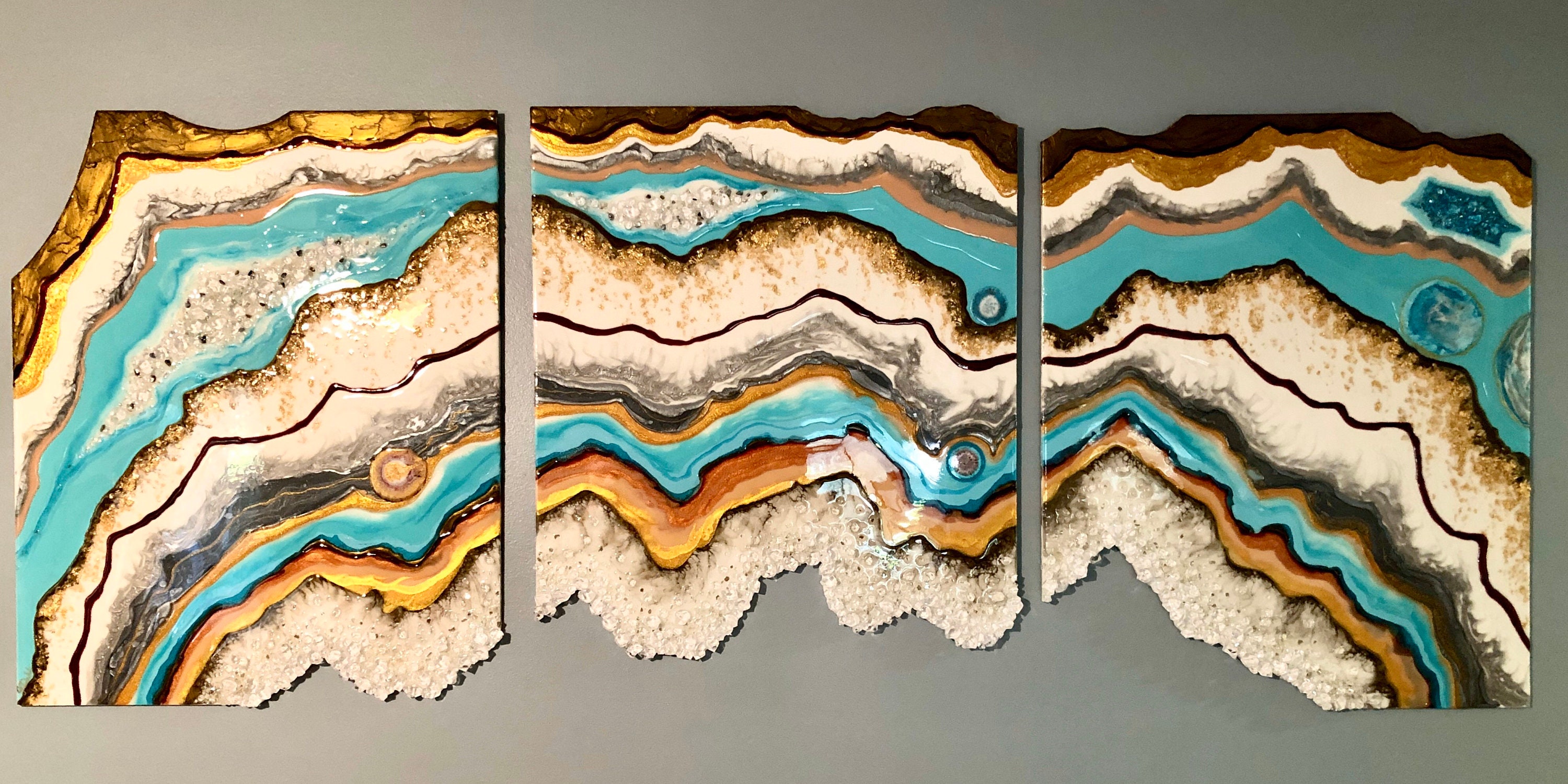 Custom XL Geode Wall Art Double or Triptych Mural. Etsy Hong Kong