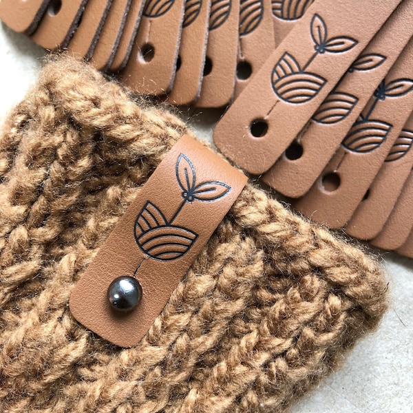 Personalized Leather tags, rivet tags, Labels for knitting, no stitch tag, Custom Leather Labels, My logo labels, leather patch, custom tags